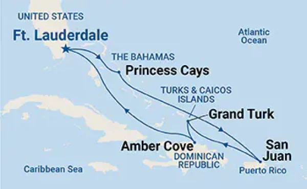 Eastern Caribbean Route Map